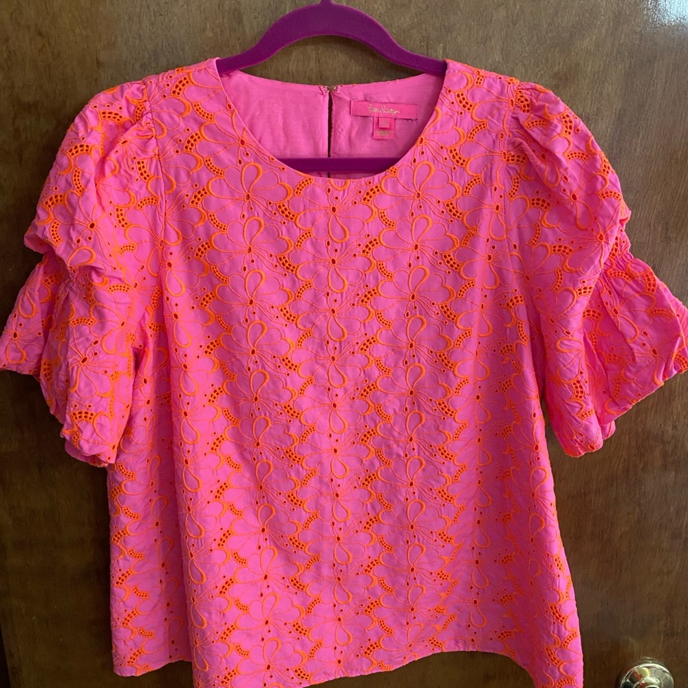 NWOT Lilly Pulitzer Lailah eyelet top - Picture 3 of 15